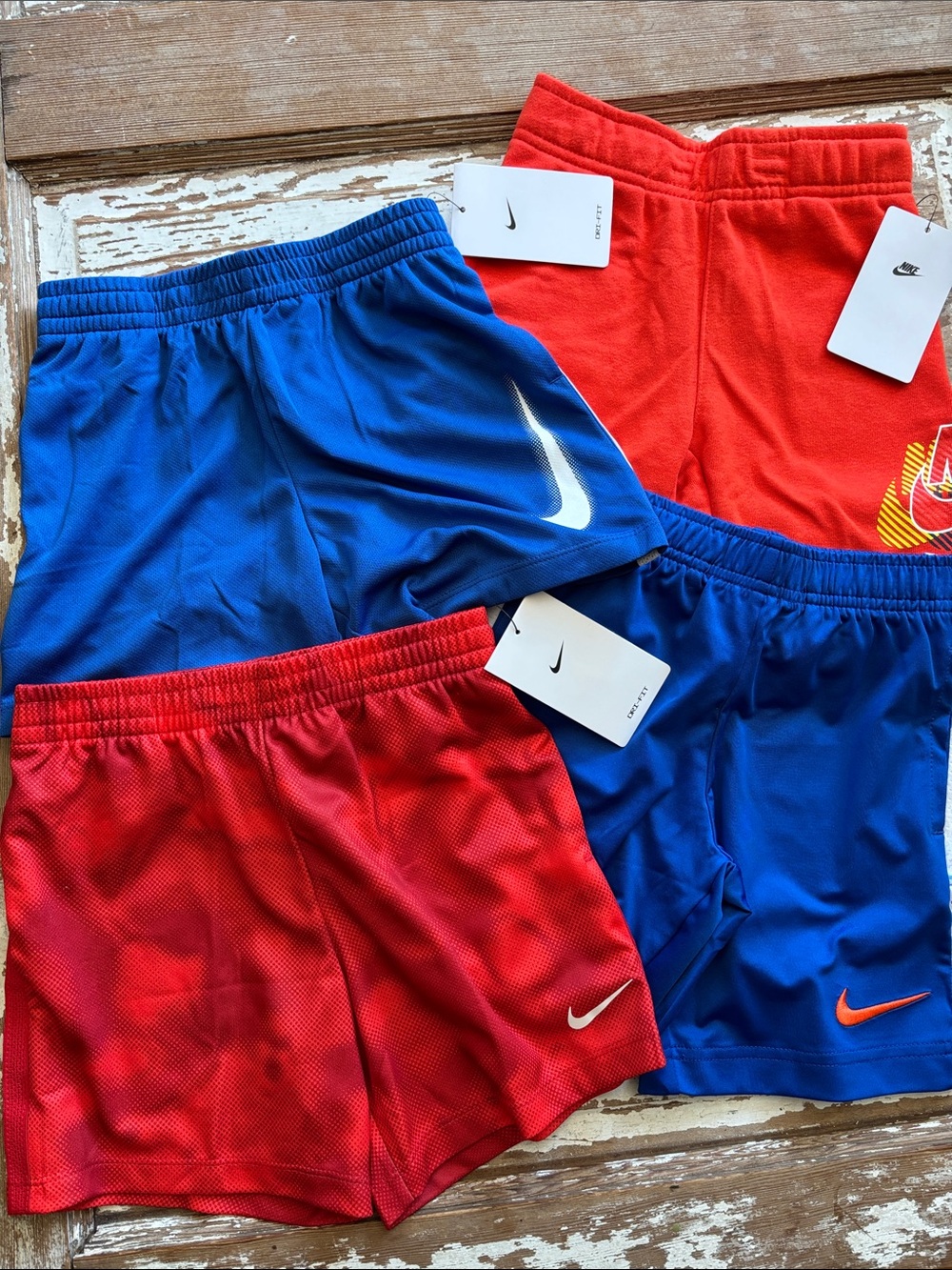 NIKE Boys NEW shorts - 4T/4 Red and blue dri-fit